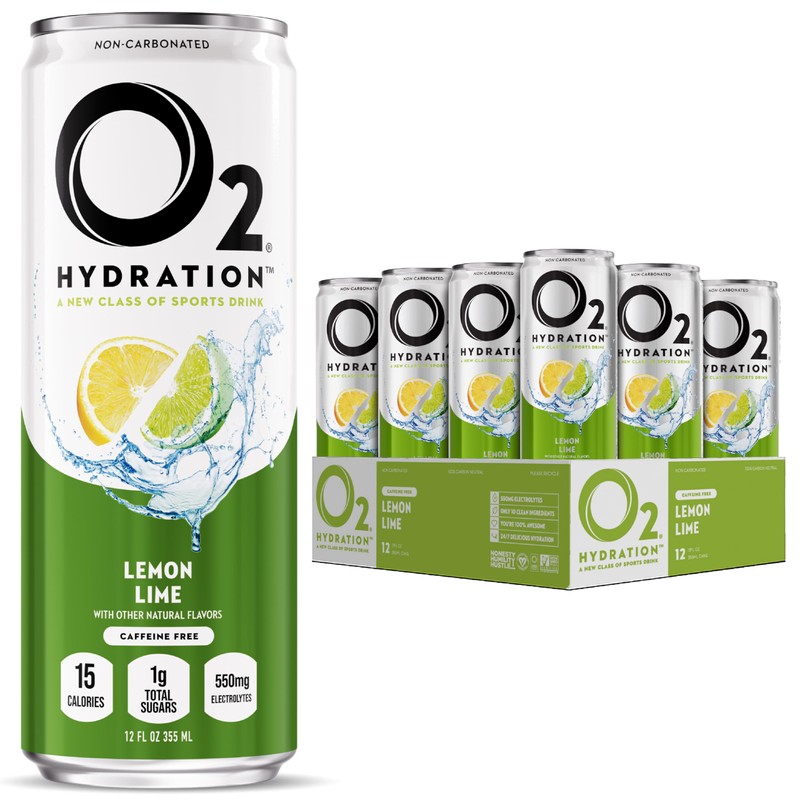 O2 Lemon Lime Post Workout Recovery Drink - Powerful Electrolyte