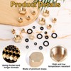 12pcs Brass Pipe Cap with 12 Rubber Gasket, Hex Compression