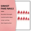 SINHOT Heart Press on Nails Medium Almond Fake Nails Valentines