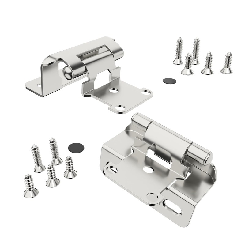 Chibery 10 Pack 1/2" Overlay Semi-Partial Wrap Around Hinges, Self