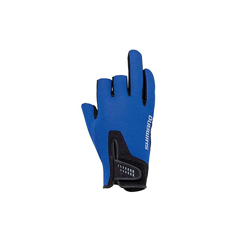 Shimano GL-091Q Pearl Fit Gloves, 3-Cut Blue, XL