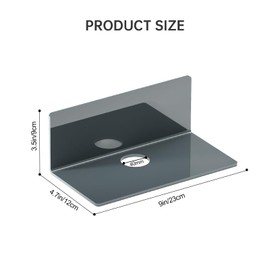 Toski Wandregal Ohne Bohren, Regal Ohne zu Bohren 2er-Set, Selbstklebende Regale Klein 23cm Breit, Acryl Schwebend Regal für Badezimmer/Wohnzimmer/Schlafzimmer/Küche/Büro grau