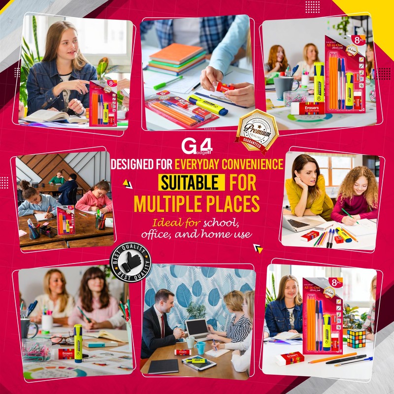 G4GADGET All-in-One Stationery Pencil Set for Kids, Students & Office