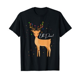 Oh Deer Christmas Light Pajama Cute Reindeer Xmas Decoration T-Shirt