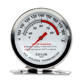 Taylor Precision 5980 N Termómetro de Series Hot Holding profesional, BlancoPlateado                                                                  