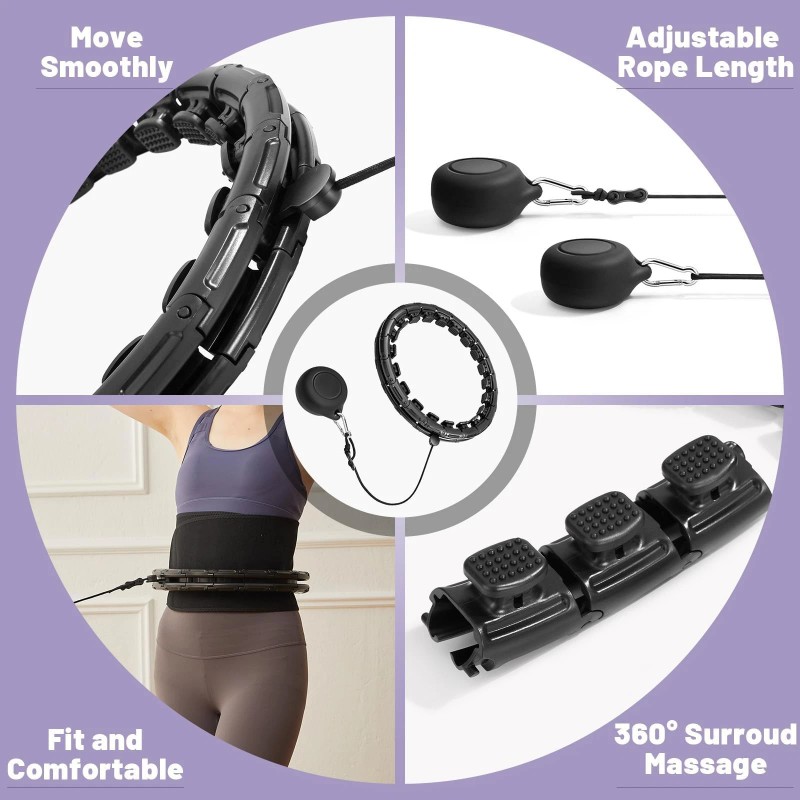 Cutewolf Infinity Hoop with Sweat Belt, Weighted Hula Hoop Plus