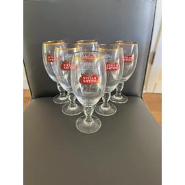 Stella Artois Beer Glasses. 33cl (11 oz.) Set of 6 . Brand New.