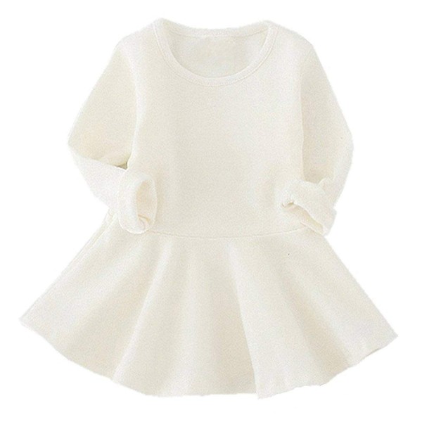 BGIRNUK Girls' Baby Dress Infant Toddler Girl Ruffles Long Sleeves