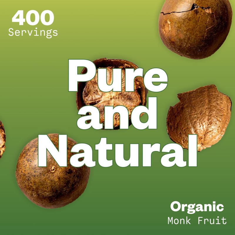 Organic Monk Fruit Sweetener, 125g (4.41oz), No Fillers Pure USDA