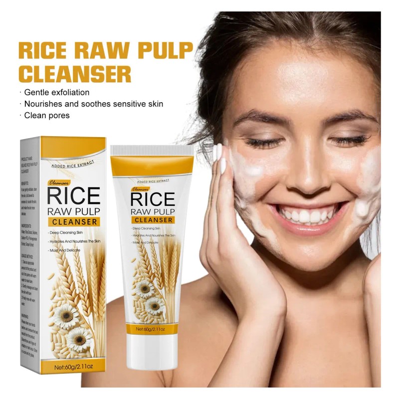 Limpiador Facial Con Puré De Arroz, Limpia, Hidrata Y Humect