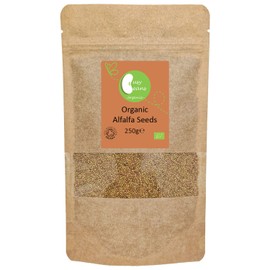 Organic Alfalfa Seeds (Sprouting) - Certified Organic - by Busy Beans Organic (250g)