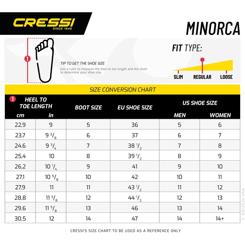 Cressi Minorca Long 3 mm, Black/Black, 3 mm, 10