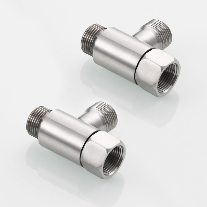 Tecmolog 2 PCS 3/8" Tee Fittings Water Line Splitters Stainless