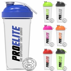 PROELITE PROELITE 700ml + 500ml Protein Shaker Bottle with Transparent Shaker Bottle with Stainless Steel Mixing Ball, BPA- and Leakproof Flip On Lid, Odourless, Temperature Safe (Blue, 500ml+700ml)