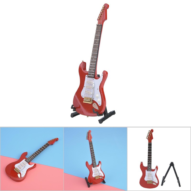Delicate 18 cm Mini Wooden Electric Guitar Model Ornaments Collection