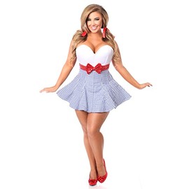 Daisy corsets womens Top Drawer Kansas Girl Dress Corset, Blue, 2X Plus