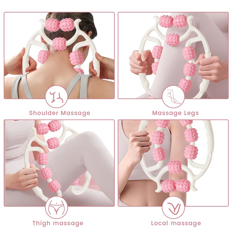 Yanghad Massage Roller, Leg Massager (White + Pink)