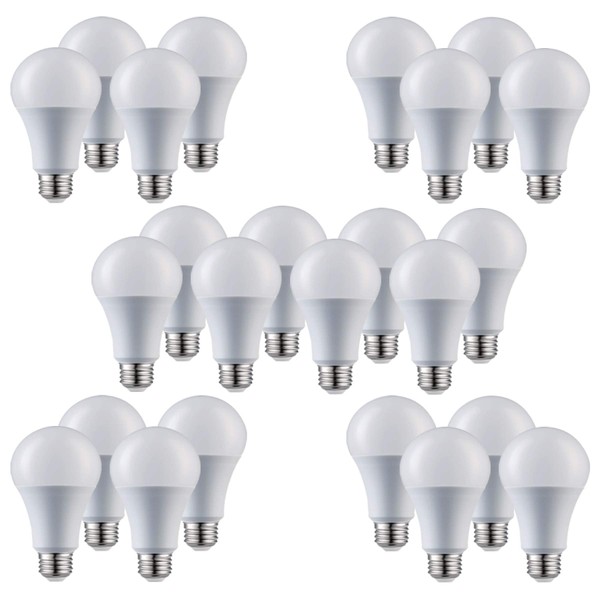 LABORATE LIGHTING A19 LED Light Bulbs - E26 Base, 60W, 800 Lumens, Soft White 3000K Illumination - Dimmable, Energy Saving Outdoor & Indoor Home, Commercial Lighting - 80+ CRI, 10-Year Life - 24-Pack