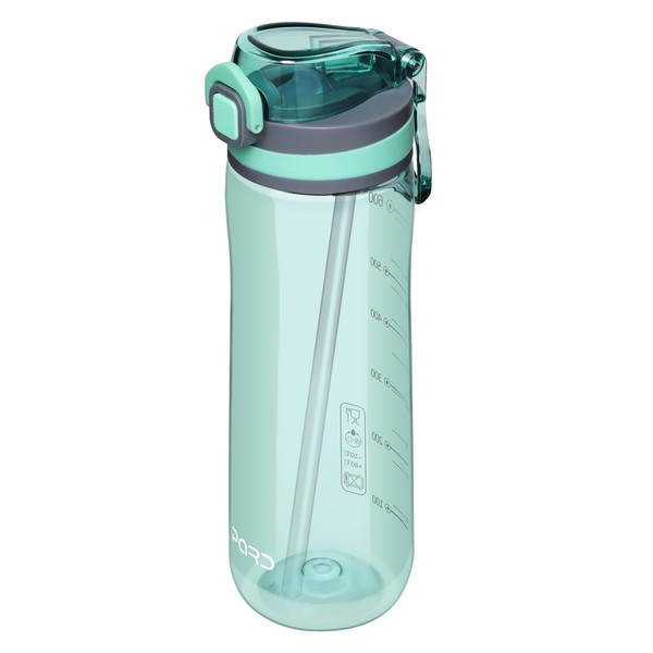 Opard Water Bottle with Straw Cap 24oz, BPA-Free, Leak Proof