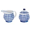 Patterned Milk Jug 300ml & Sugar Pot/Bowl Set - Blue