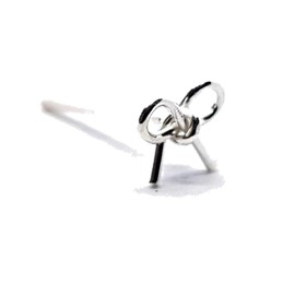 Eclectic Shop Uk Sterling Silver Nose Stud Lace Bow Straight L Bendable 22G (0.6mm) 925 Silver Boho Women