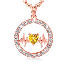 Lavumo Women's 925 Silver Necklace, with Heartbeat Pendant, Jewellery Gift for Her, for Girlfriend, Boyfriend, Mum, for Christmas, Valentine's Day, Wedding Anniversary, Birthday, Sterling Silver,