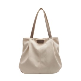 Maytopia Shoulder Bag, Tote Bag, Handbag, Mother's Bag, Women's, Zipper Closure, Thick, Large Capacity, A4, Canvas, Lightweight, Zipper Closure, Shoulder Strap, Stylish, Tote, Sailcloth, Commute