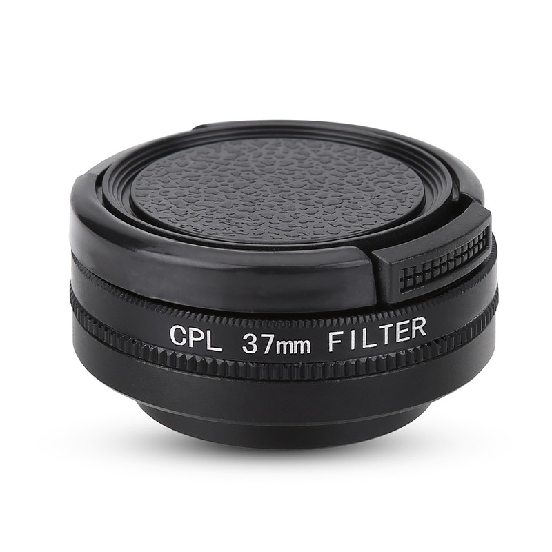37mm Circular Polarizer Lens Filter with Adapter Ring Protective Cap