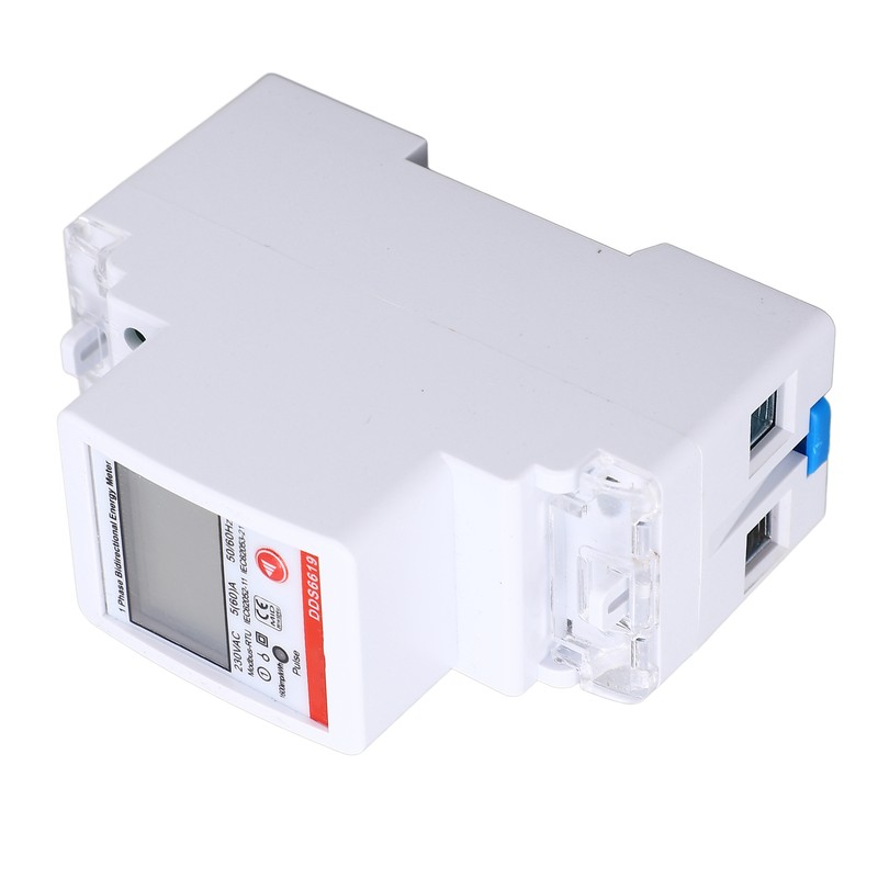 Single Phase Energy Meter Bidirectional Metering 2P DIN Rail Mount