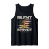 US Submarine Veteran Silent Service Submariner American Flag Tank Top