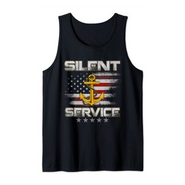 US Submarine Veteran Silent Service Submariner American Flag Tank Top