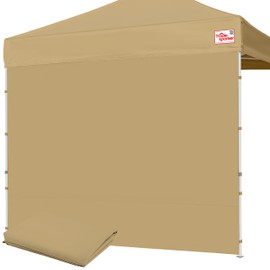 Tradesparker 10x10 Pop Up Canopy Wall with 86 inch Height Instant Canopy SunWall Tent Sidewalls for 10x10 Pop Up Tent,1 Pack Sidewall Only,Khaki
