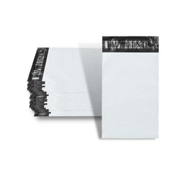 PSBM Poly Mailers, 14.5x19 Inch, 100 Pack, 3 Mil Thick, Shipping Envelope Mailers, White/Grey, Self Seal and Peel Strip