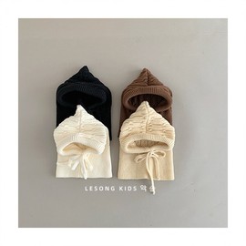 Toddler & Kids Balaclava Hat with Integrated Warm Scarf - Winter Essential LF1378 48-53cm Balaclava - Beige 4ea