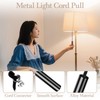 FKLiLEBU 2 Pack Bathroom Light Pull Cord, 150CM Black Metal