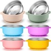 Nuogo 6 Pcs Stainless Steel Baby Bowls with Removable Silicone
