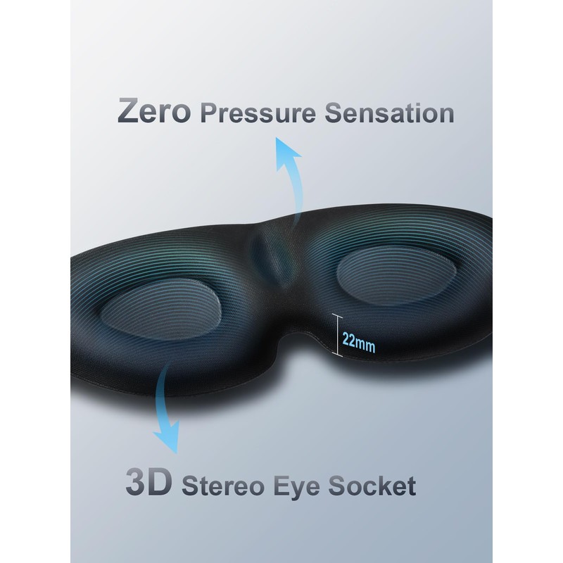 Sleep Mask for Men Women, 3D Soft Eye Mask Side