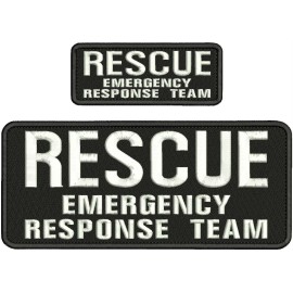 R E RESPONSE T  EMBROIDERY PATCH 4X10 AND 2X5 HOOK ON BACK WHITE ON BLACK