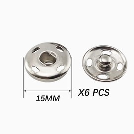 Sew on Snap Buttons, 6 Sets Press Studs Snaps Fasteners Buttons for Clothes Purse Handbag Craft DIY Supplies 15mm