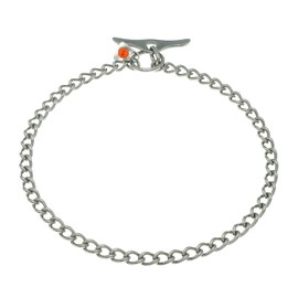 Herm Sprenger Stainless Steel Dog Training Collar with Toggle Closure and Round Links Dog Chain for Small Medium Large Dogs Made in Germany (18in (Neck Size up to 16in))