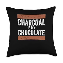 Charcoal Is My Chocolate Fine Arts Artist Painting Throw Pillow