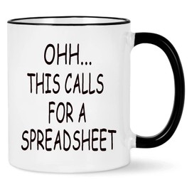 WENSSY Accountant Gifts Spreadsheet Mug, Oh This Calls For a Spreadsheet Mug, Funny Gift for Accounting Boss CPA Men Women Nerd 11 Ounce with Gift Box White with Black Handle