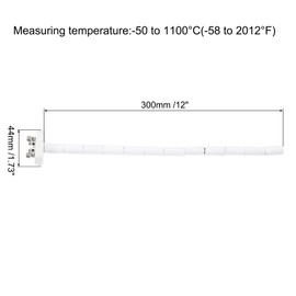 MECCANIXITY 2Pcs 12" K Type Ceramic Kiln Furnace Probe Thermocouple Sensor for Muffle Furnace Oven, High Temperature 0 to 1100°C 3x300mm