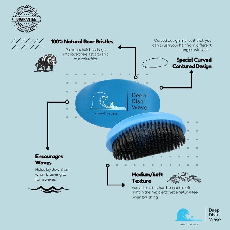 Deep Dish Wave Brush 360 Waves Brush Curved Design