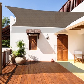 Coarbor 16'x18' Sun Shade Sail Outdoor Canopy Cover Rectangle Heavy Duty Shade Cloth for Backyard Yard Deck Patio Garden Outdoor, Brown