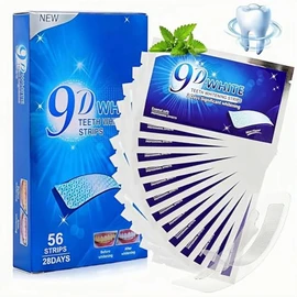 28 Pares-56 Tira Tiras Blanqueadoras De Dientes, Tiras para Blanquear los Dientes, Elimina Manchas y Blanquea Dientes Rápidamente, Bandas Dentales para una Sonrisa Brillante (9D)
