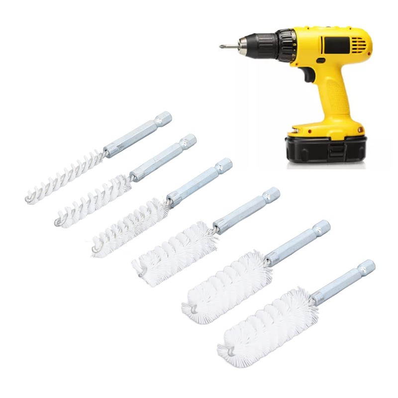 6-Piece Drill Cleaning Brush Set, Rustproof, 4 Inch Twisted Wire