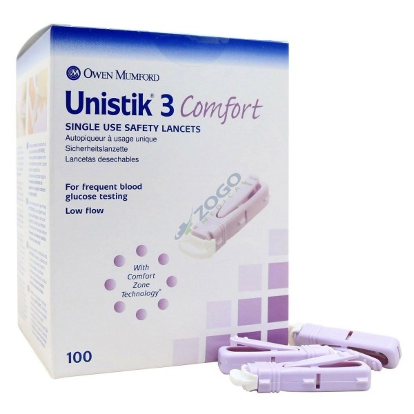 Owen Mumford AT1042 Unistik 3 Safety Lancets Maximum Comfort Single