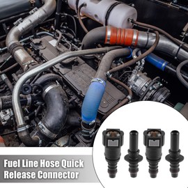 A ABSOPRO 2 Set Fuel Line Connector Hose Coupling 9.89 mm to 10.5 mm Straight Quick Connector for Car, Gas, Fuel Line