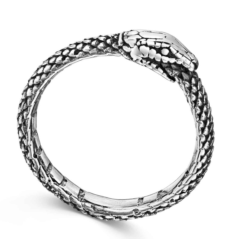 Materia Ouroboros Women's Ring 925 Silver Antique Silver Ring SR-58-51